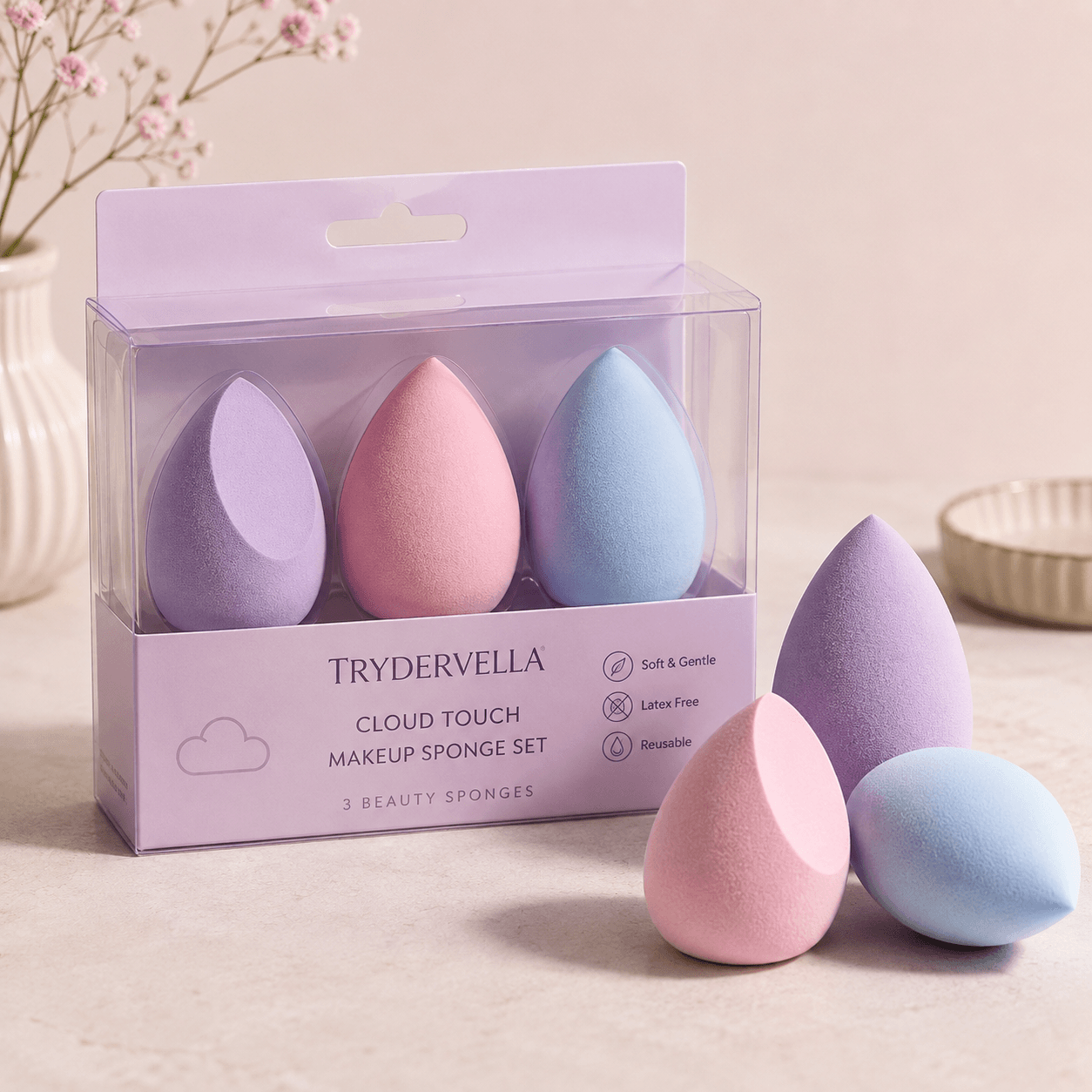 Trydervella Cloud Touch Makeup Sponge Set